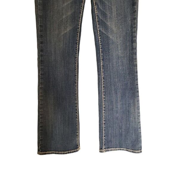 Women's Jeans Embellished Rhinestone Low Rise Straight Leg Denim Jeans Size 9 - Picture 5 of 10